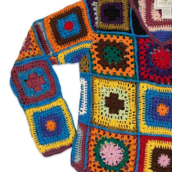Vintage 90s Express Tricot Crochet Sweater - Picture 3 of 5